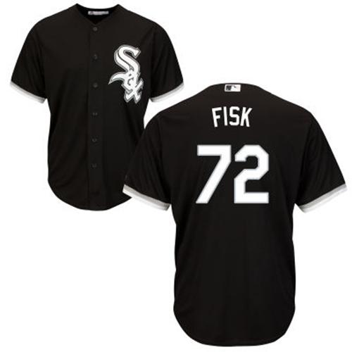 White Sox #72 Carlton Fisk Black Alternate Cool Base Stitched Youth MLB Jersey - Click Image to Close